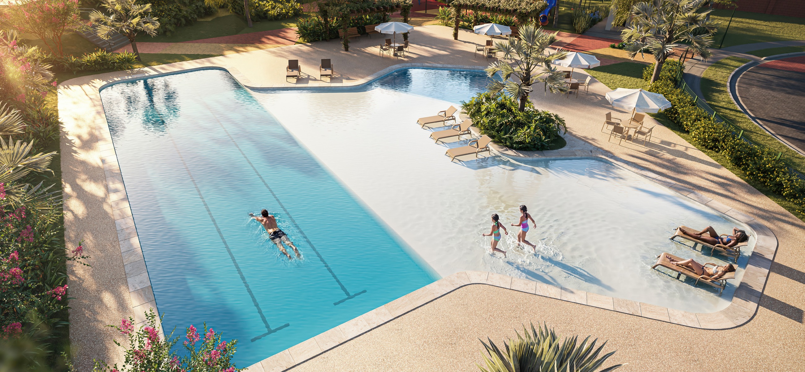 Oásis Jardins, vista aérea da piscina